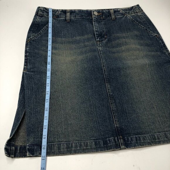 American Eagle Medium Washed Distressed Pockets Denim Slits Jean Skirt SIZE 4 - Picture 12 of 12